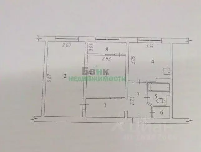2-к кв. Саратовская область, Балаково Строительная ул., 37А/2 (46.5 м) - Фото 2