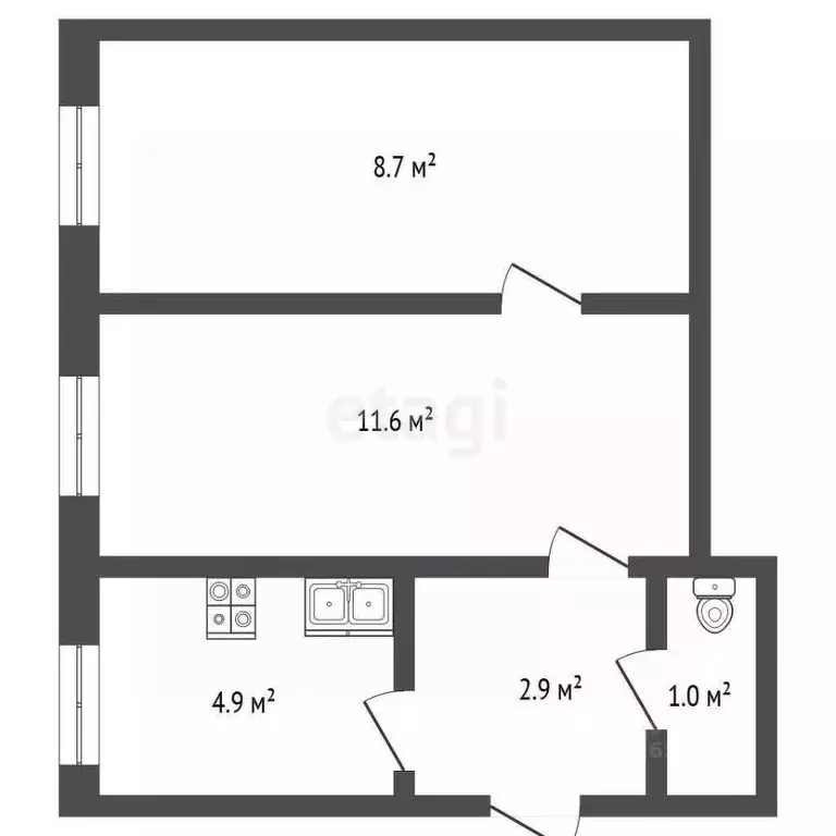 2-к кв. Севастополь ул. Супруна, 14 (29.1 м) - Фото 2