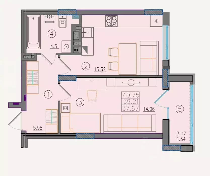 1-к кв. Калининградская область, Черняховск пер. 2-й Победы, 1к2 ... - Фото 2