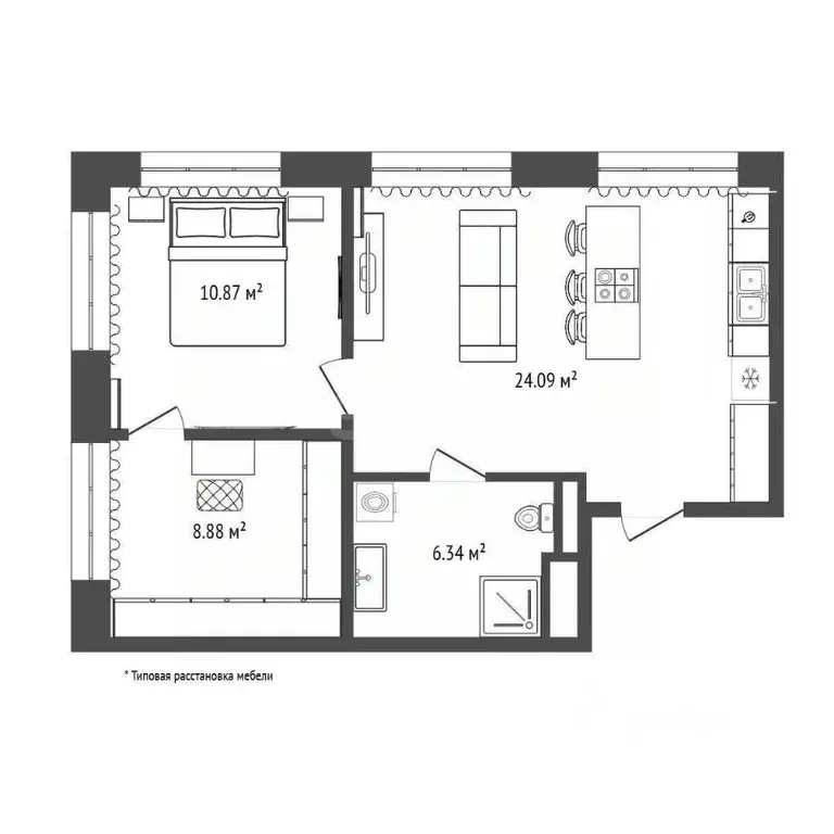 2-к кв. Москва ул. Архитектора Щусева, 5к2 (50.1 м) - Фото 1