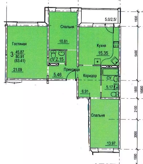 3-комнатная квартира: Тольятти, Патриотическая улица, 11 (83.41 м) - Фото 1