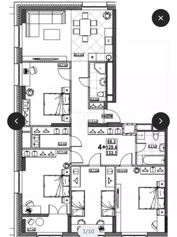 4-к кв. Нижегородская область, Нижний Новгород ул. Бетанкура (133.0 м) - Фото 1