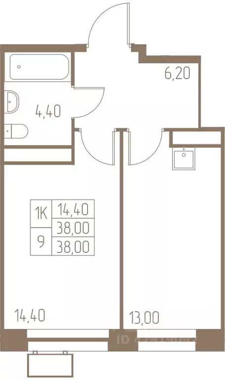 1-к кв. Московская область, Пушкино Фабрикант жилой комплекс, 1 (38.0 ... - Фото 1