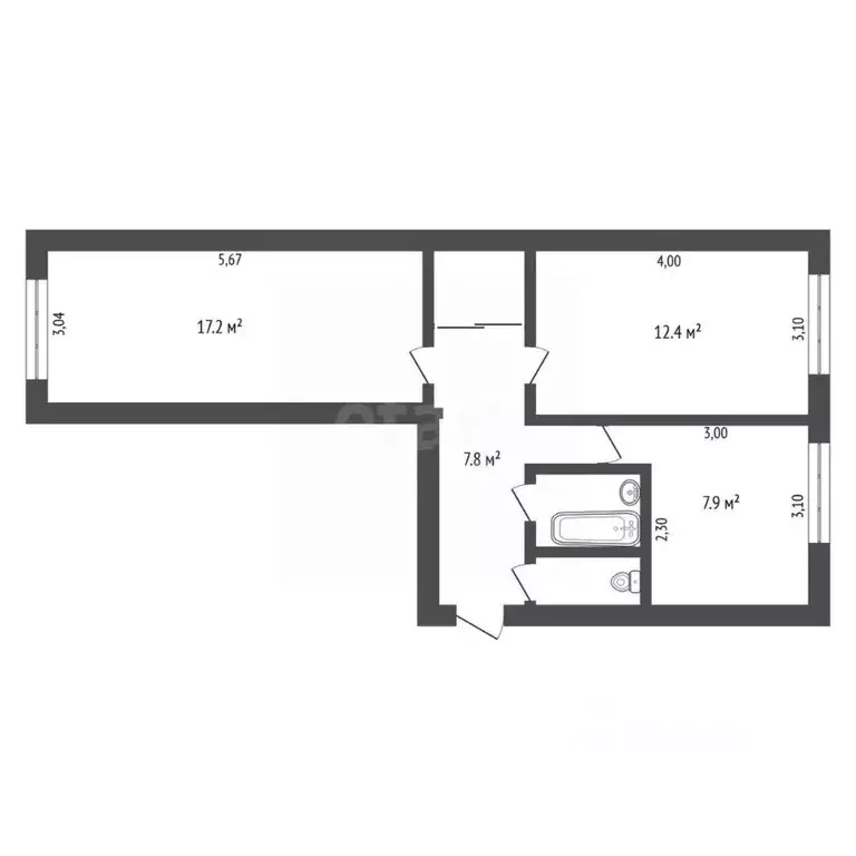 2-к кв. Амурская область, Благовещенск пос. Моховая Падь, Литер кв-л, ... - Фото 1
