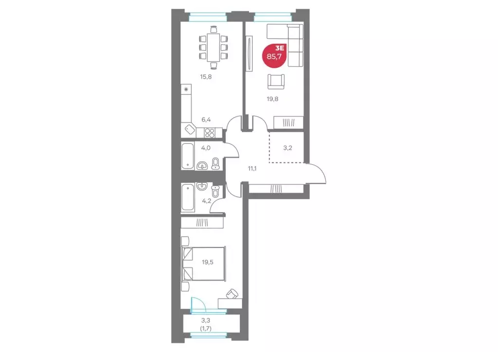 3-комнатная квартира: Пермь, Советская улица, 16А (85.7 м) - Фото 1