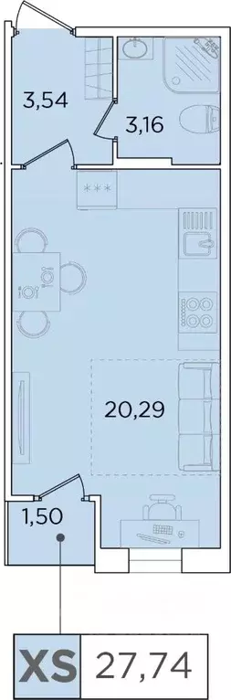 Студия Санкт-Петербург Планерная ул., 87к1 (27.5 м) - Фото 0