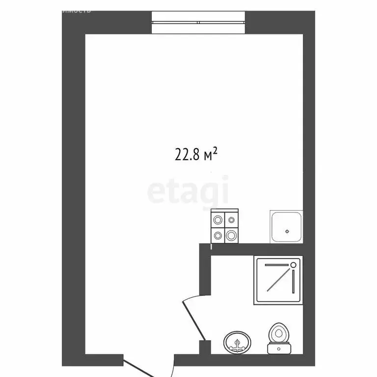 Квартира-студия: Тюмень, Одесская улица, 3с1 (23.5 м) - Фото 0