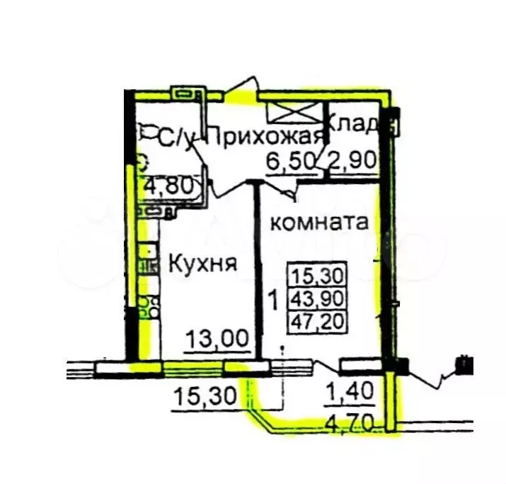 2-к. квартира, 43 м, 5/10 эт. - Фото 0