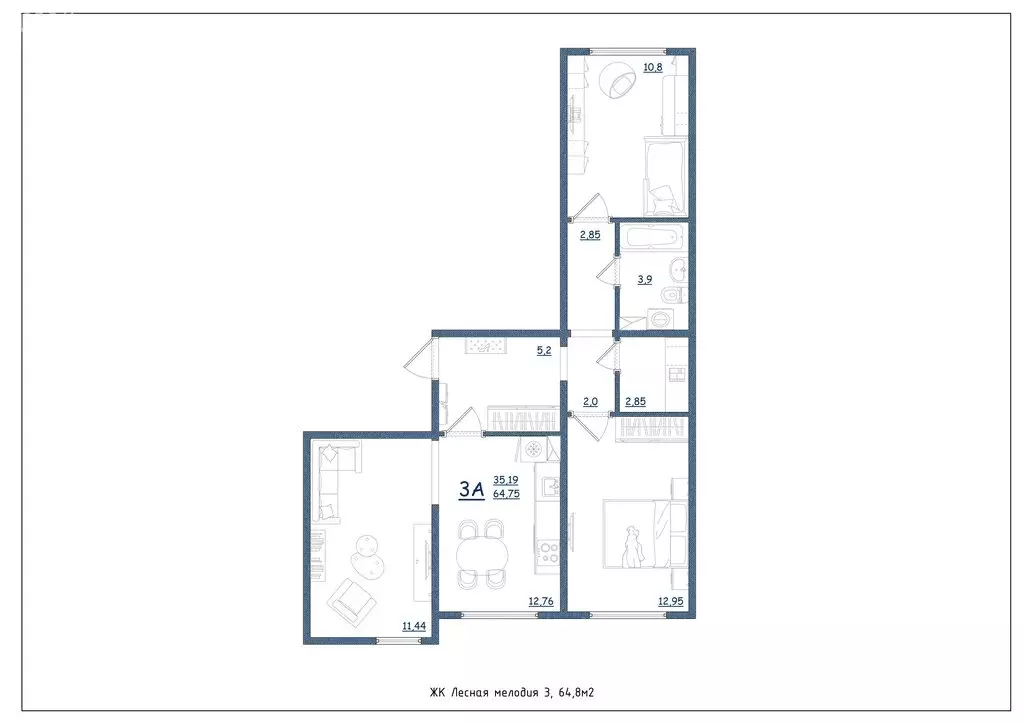 3-комнатная квартира: Тверь, улица Левитана, 93А (64.8 м) - Фото 2