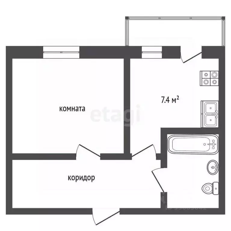 1-к кв. Забайкальский край, Чита ул. Ползунова, 13 (36.2 м) - Фото 2
