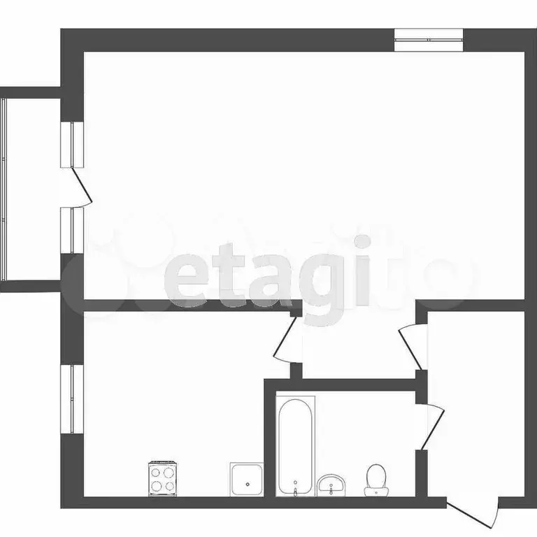 1-к. квартира, 31 м, 5/5 эт. - Фото 0