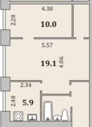 2-к кв. Мурманская область, Мурманск ул. Шмидта, 45 (45.2 м) - Фото 2
