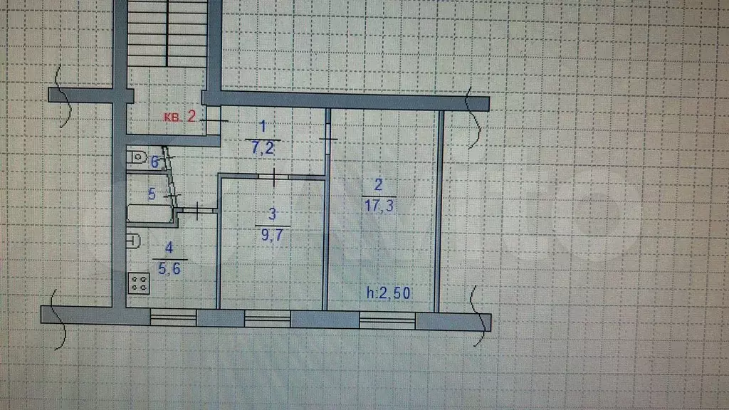 2-к. квартира, 45 м, 5/5 эт. - Фото 0