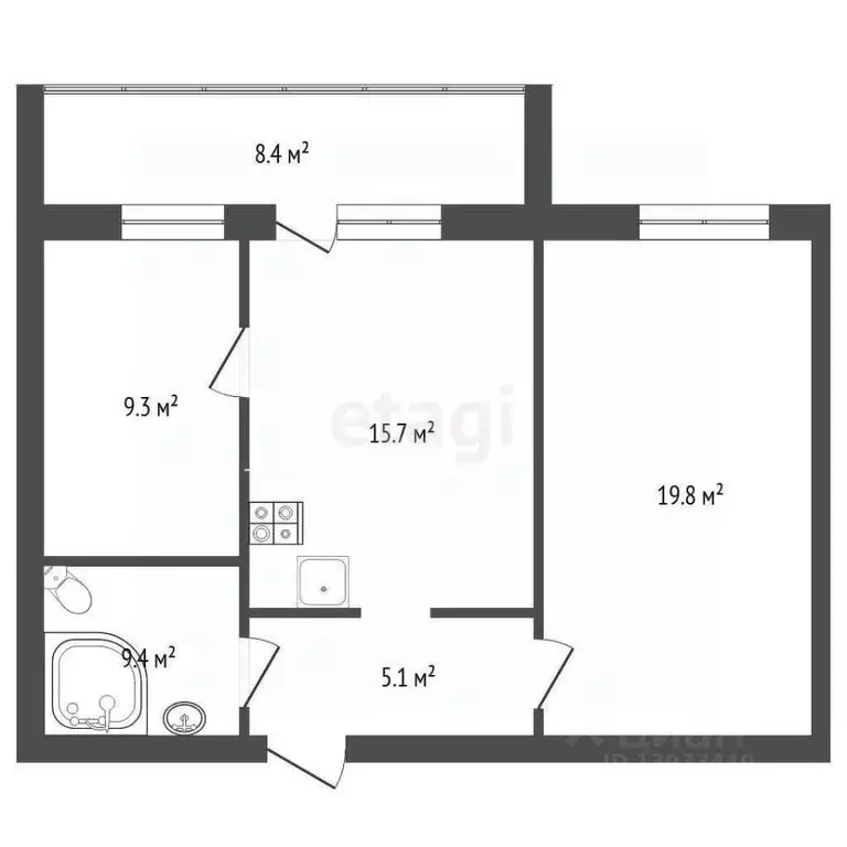 2-к кв. Тюменская область, Тюмень Солнечный проезд, 7 (55.6 м) - Фото 2