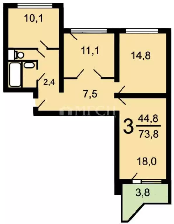 Продается 3-комнатная квартира - Фото 0