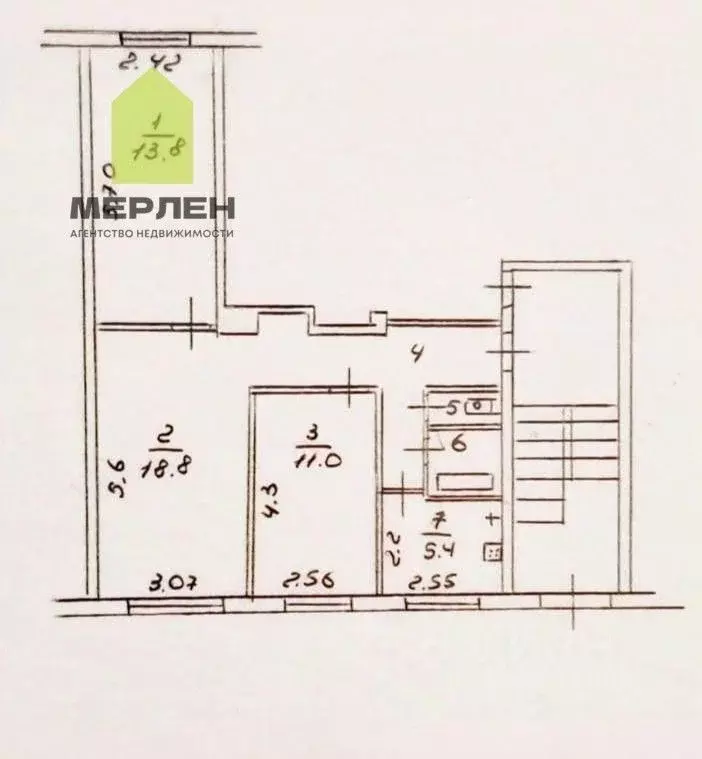 3-к кв. Калужская область, Кондрово г. Дзержинский муниципальный ... - Фото 2