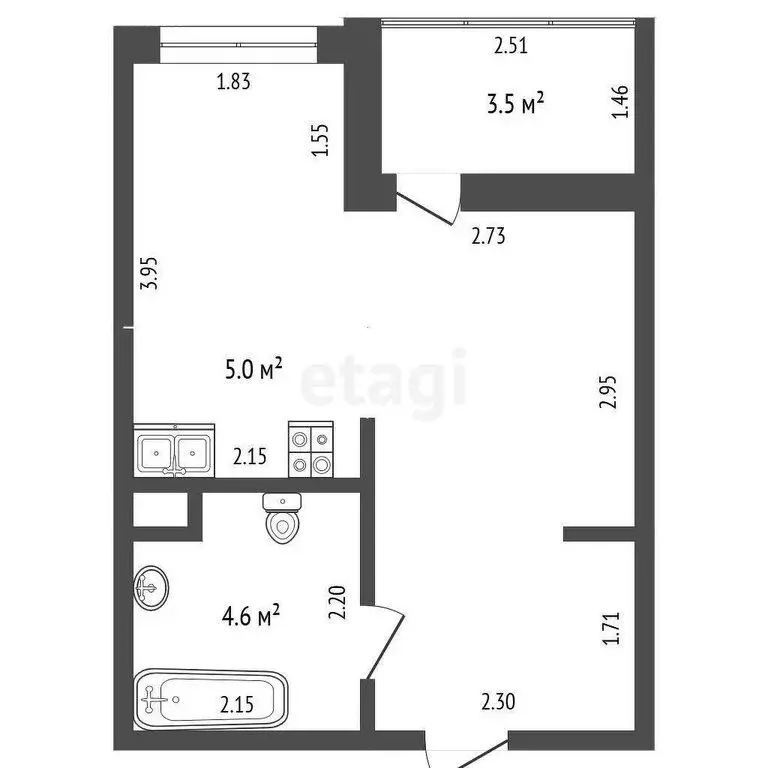 Квартира-студия: деревня Патрушева, улица Александра Пушкина, 8В (25 ... - Фото 1