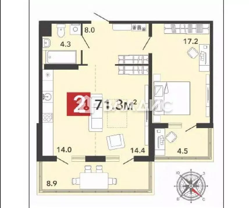 2-к кв. Пензенская область, Пензенский район, Засечный сельсовет, с. ... - Фото 2