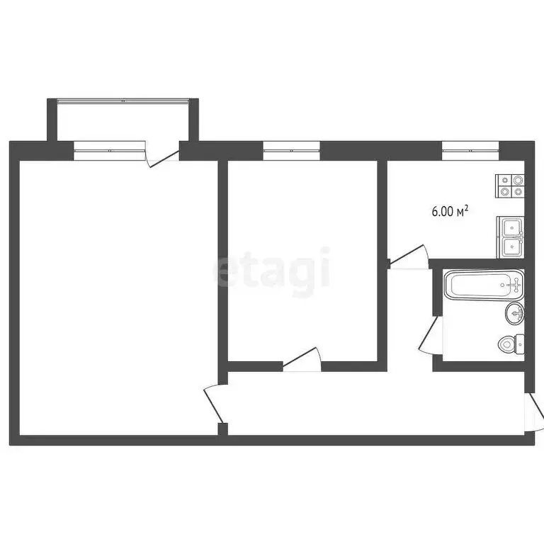 2-комнатная квартира: Балашов, Фестивальная улица, 16 (48.2 м) - Фото 1