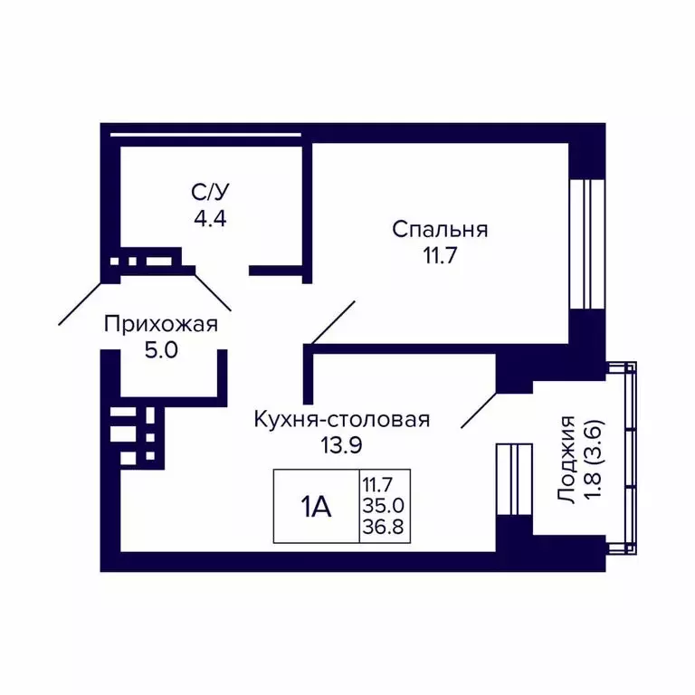 1-комнатная квартира: Новосибирск, 18-й Бронный переулок, 16 (36.8 м) - Фото 0