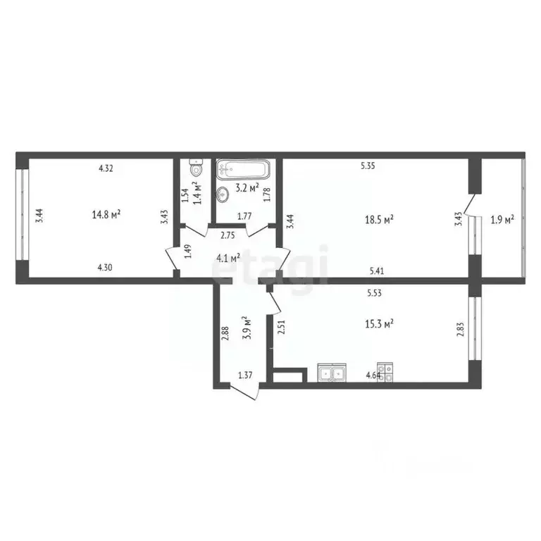 2-к кв. Мордовия, Саранск ул. Сущинского, 6к2 (61.2 м) - Фото 1