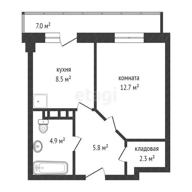 1-комнатная квартира: Сосновоборск, улица Ленинского Комсомола, 25 ... - Фото 0