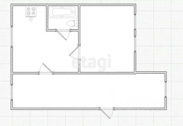 1-к кв. Костромская область, Нерехта ул. Лобанова, 13 (38.2 м) - Фото 1