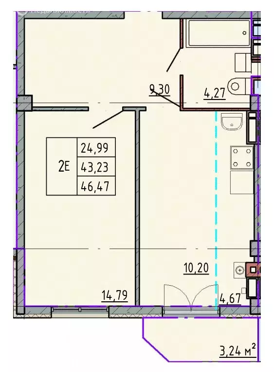 Квартира-студия: Шахты, улица Калинина, 10 (46.42 м) - Фото 0