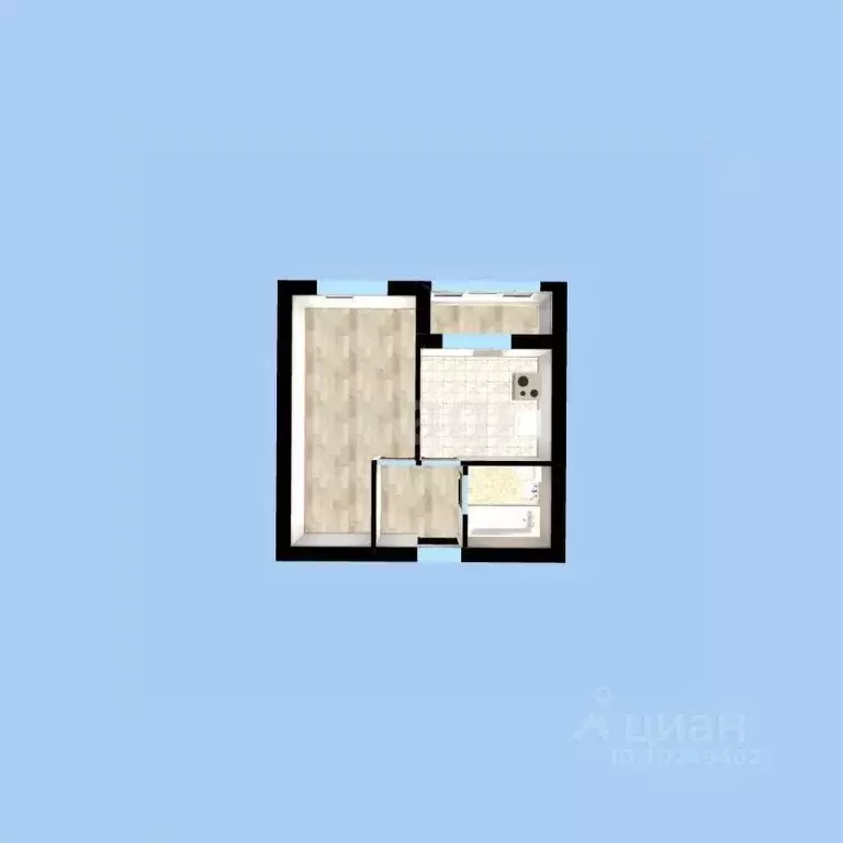 1-к кв. Башкортостан, Уфа ул. Ивана Спатара, 26 (32.0 м) - Фото 1