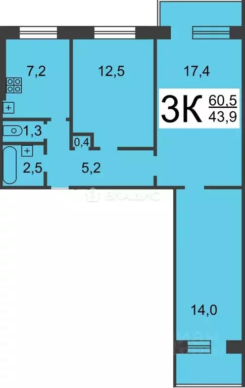 3-к кв. Нижегородская область, Нижний Новгород ул. Максима Горького, ... - Фото 2