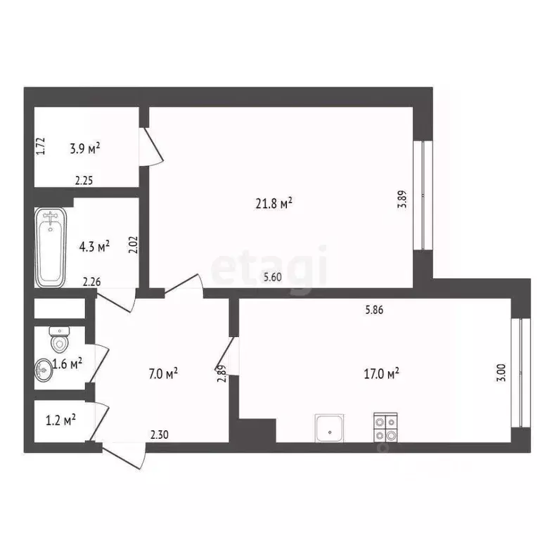 1-к кв. Ямало-Ненецкий АО, Новый Уренгой Оптимистов мкр, 3к1 (56.0 м) - Фото 1