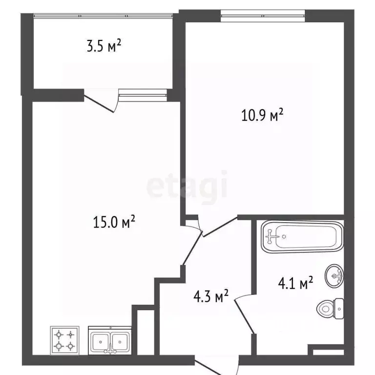 1-к кв. Санкт-Петербург Светлановский просп., 8 (33.1 м) - Фото 2
