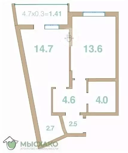 1-к кв. Краснодарский край, Новороссийск городской округ, с. Мысхако ... - Фото 2