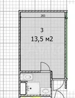Доля в квартира-студии, 13,5 м, 1/12 эт. - Фото 0
