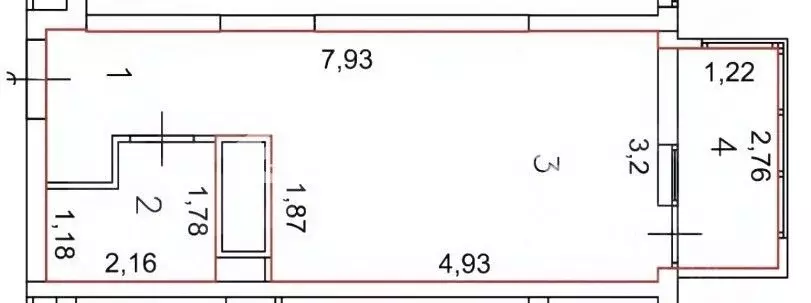 Студия Пензенская область, Пенза ул. Измайлова, 58Ак3 (26.0 м) - Фото 2