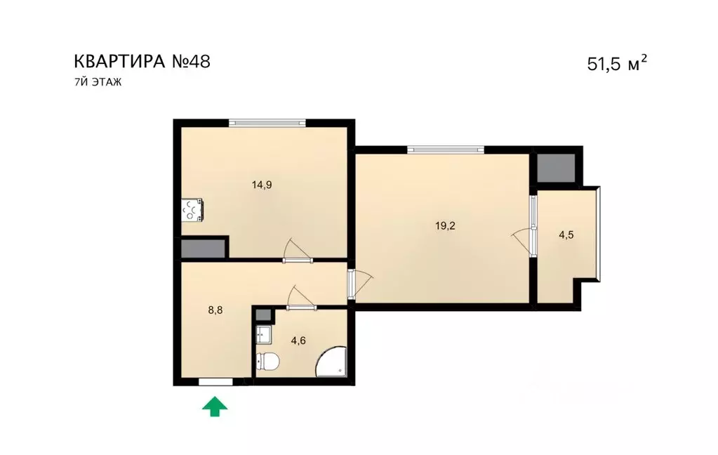 1-к кв. Крым, Ялта ул. Щорса, 10В (51.5 м) - Фото 1