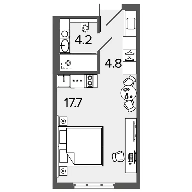 Квартира-студия: Санкт-Петербург, Ташкентская улица, 6к2 (25.8 м) - Фото 0