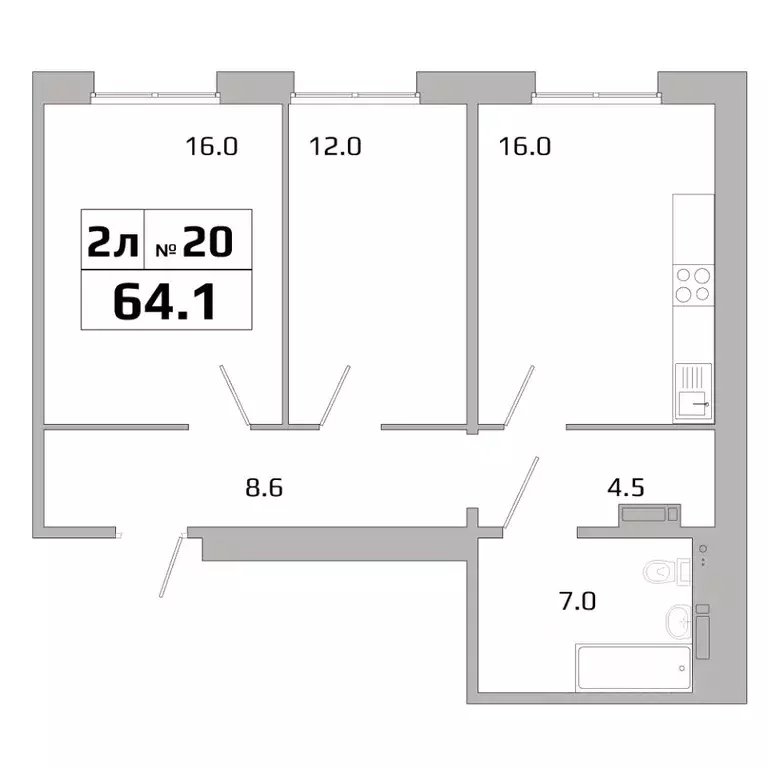 2-к кв. Иркутская область, Иркутск ИВАТУ городок,  (64.1 м) - Фото 1