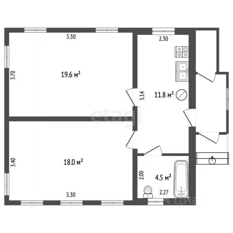 Дом в Мордовия, Саранск ул. Кутузова, 22 (55 м) - Фото 2