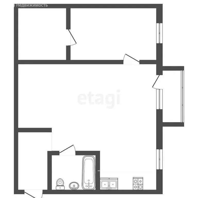2-комнатная квартира: Тюмень, улица Мельникайте, 103 (43.5 м) - Фото 0