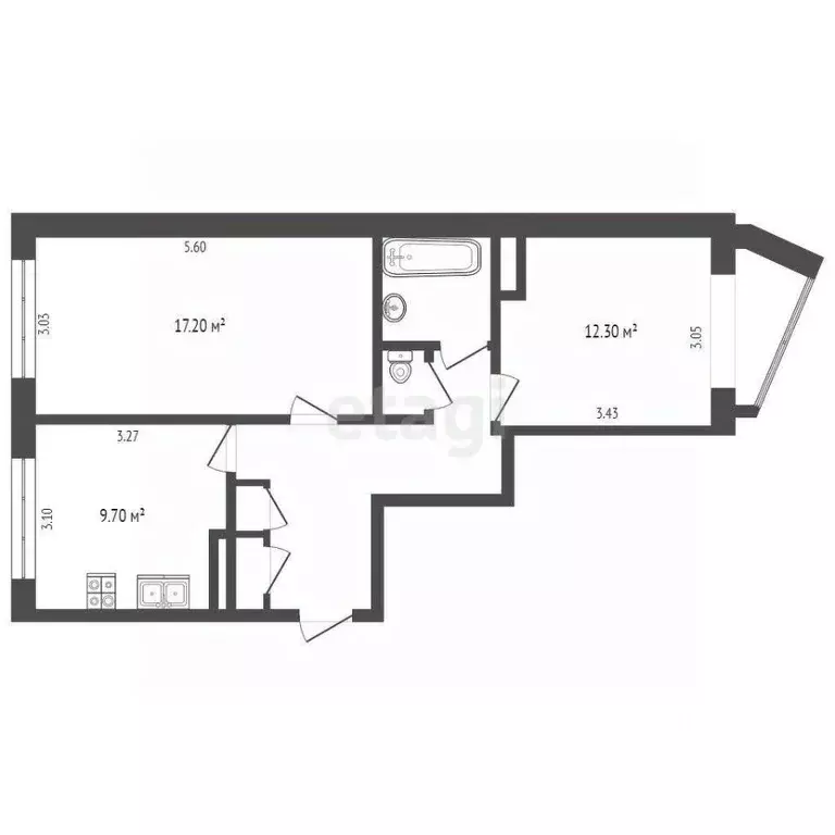 2-к кв. Камчатский край, Петропавловск-Камчатский Космический проезд, ... - Фото 1