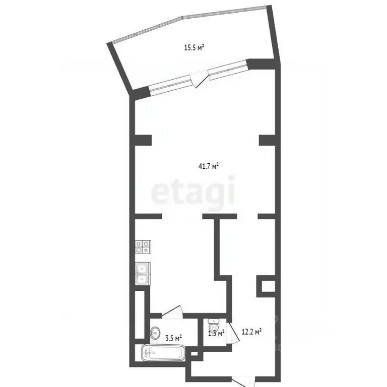 2-к кв. Крым, Ялта Приморский парк имени Гагарина кв-л, 9 (75.5 м) - Фото 2