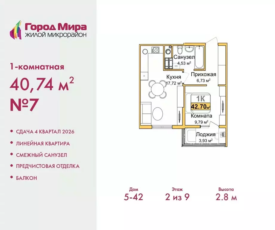 1-к кв. Крым, Симферополь ул. Батурина (40.74 м) - Фото 0