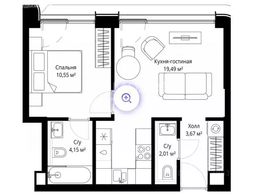 1-комнатная квартира: Москва, Волоколамское шоссе, 95/2 (39.87 м) - Фото 2