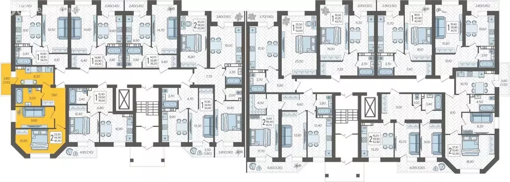 2-комнатная квартира: Горячий Ключ, улица Ярославского, 100В (45.4 м) - Фото 1