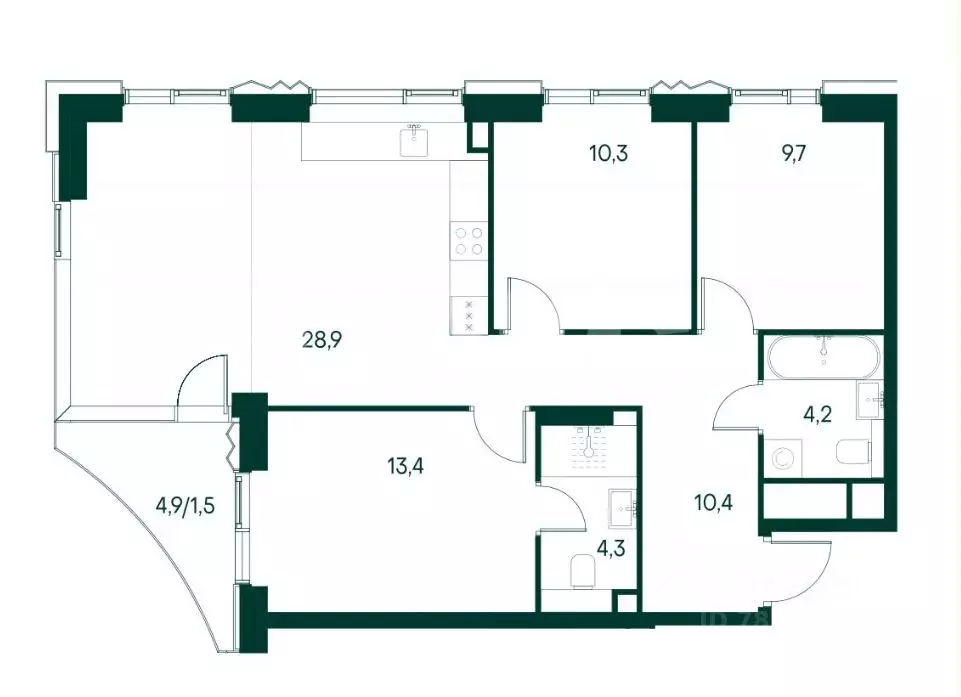 3-к кв. Москва наб. Покровская, 16 (82.0 м) - Фото 2