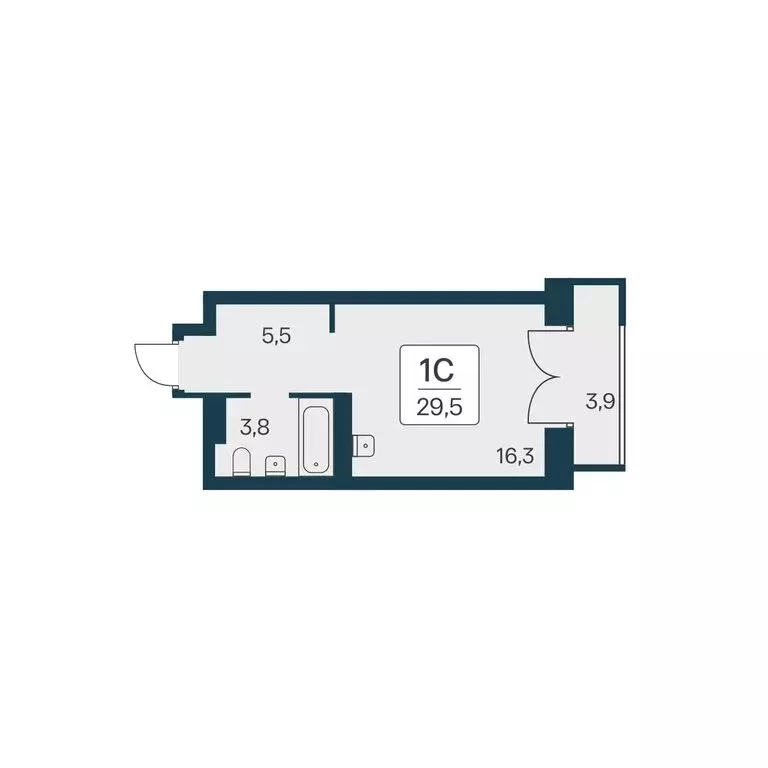 Квартира-студия: Новосибирск, ЖК Расцветай на Красном (29.5 м) - Фото 0