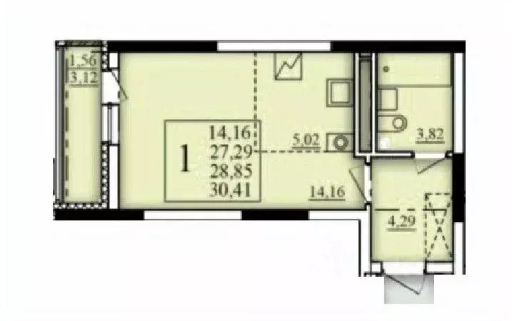 1-к кв. Башкортостан, Уфа Затон-Восточный жилрайон, Паруса жилой ... - Фото 1