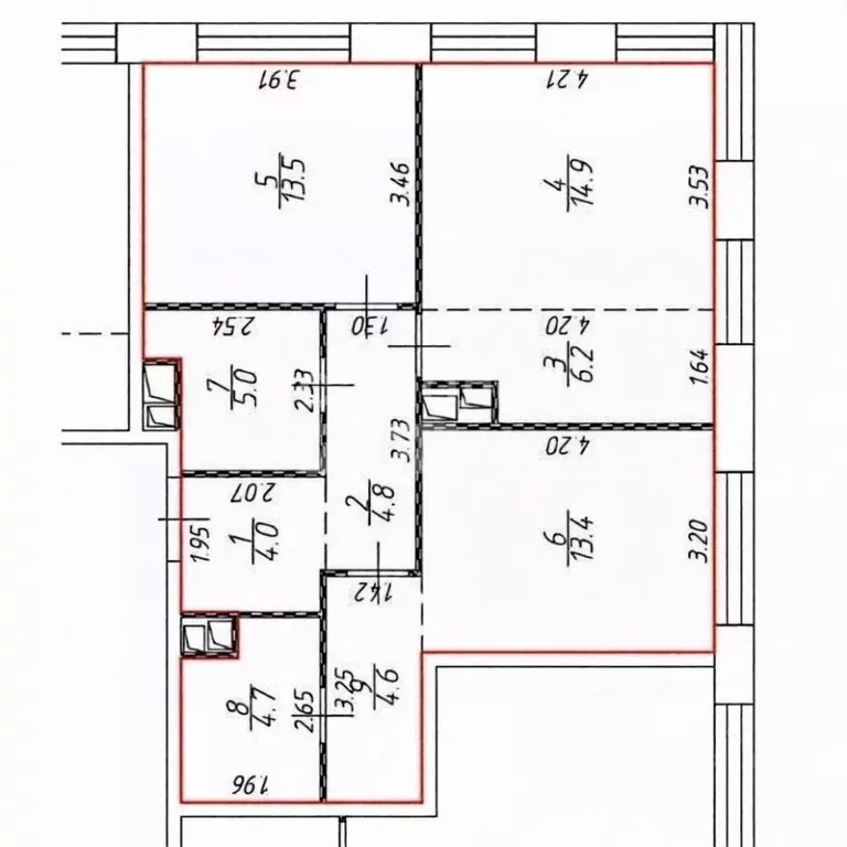 3-к кв. Москва просп. Генерала Дорохова, 39к1 (73.0 м) - Фото 2