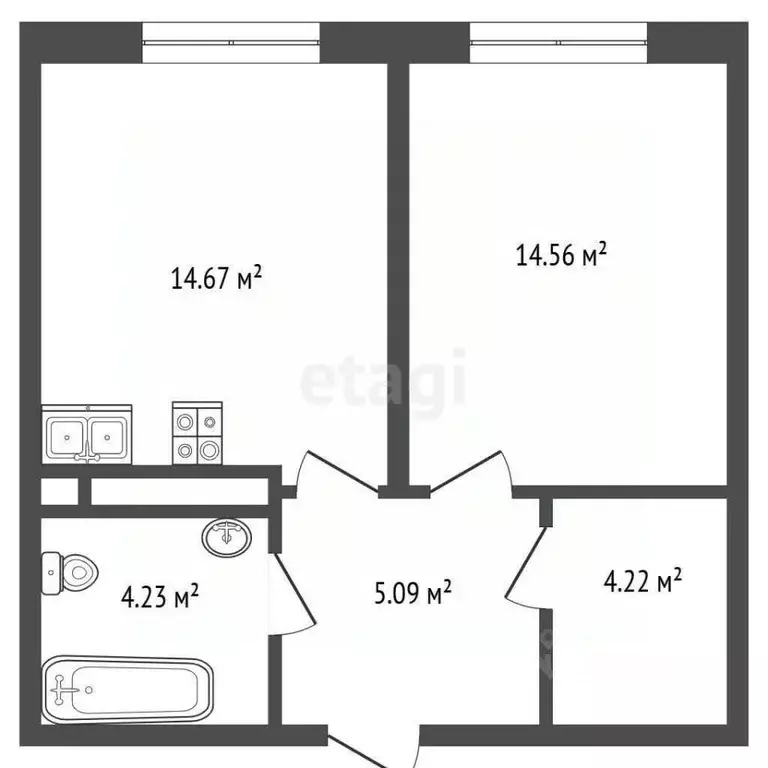 1-к кв. Тюменская область, Тюмень ул. Николая Машарова, 10 (42.77 м) - Фото 1